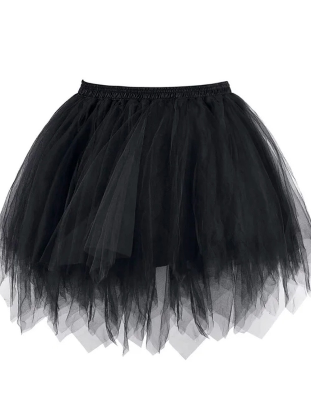 Girls Black Layered Tulle Mini Skirt